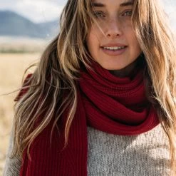Vista Scarf | Cashmere -Accessories Series Vista Garnet RolloverImage